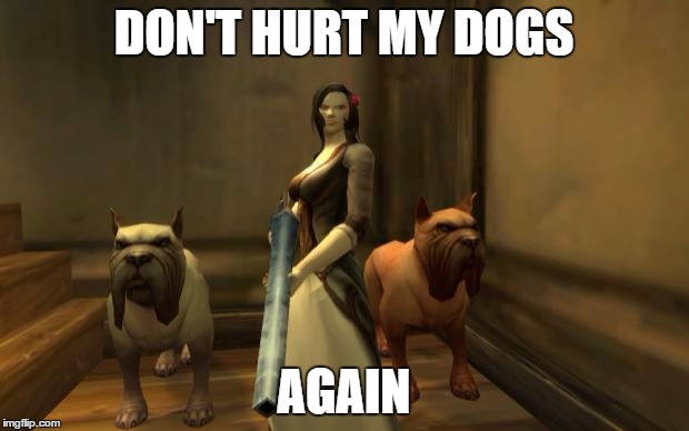 Dogs |  DON'T HURT MY DOGS; AGAIN | image tagged in wow angry lorna crowley,dogs,gun,mad | made w/ Imgflip meme maker