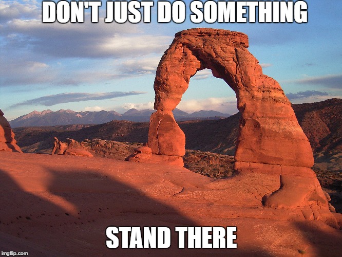 "Dont Just Do Something, Stand There." | DON'T JUST DO SOMETHING; STAND THERE | image tagged in workaholism,karoshi | made w/ Imgflip meme maker