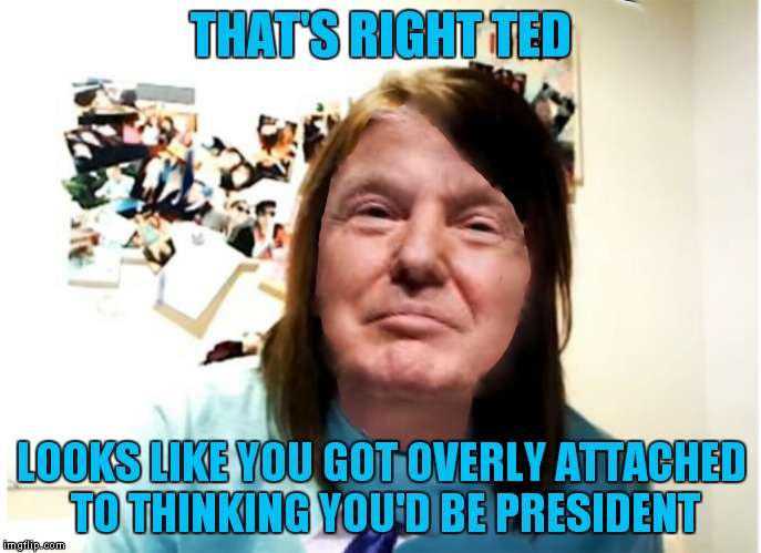 THAT'S RIGHT TED LOOKS LIKE YOU GOT OVERLY ATTACHED TO THINKING YOU'D BE PRESIDENT | made w/ Imgflip meme maker
