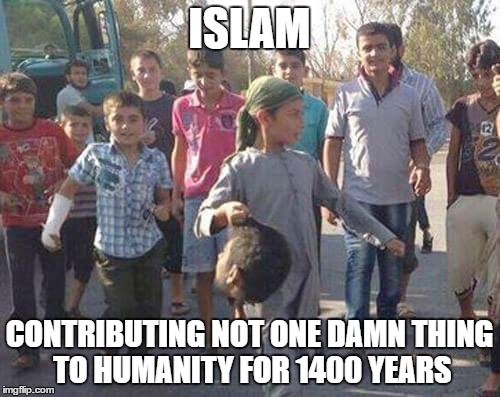 ISLAM CONTRIBUTING NOT ONE DAMN THING TO HUMANITY FOR 1400 YEARS | made w/ Imgflip meme maker