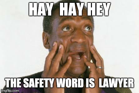 HAY  HAY HEY THE SAFETY WORD IS  LAWYER | made w/ Imgflip meme maker