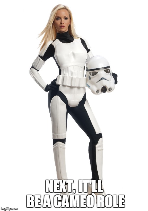 NEXT, IT'LL BE A CAMEO ROLE | image tagged in storm trooper | made w/ Imgflip meme maker