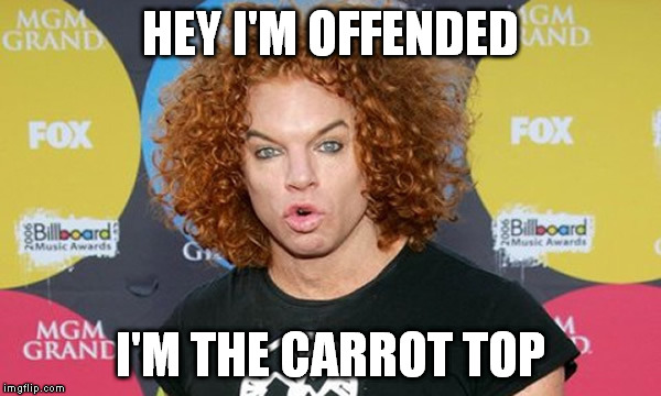HEY I'M OFFENDED I'M THE CARROT TOP | made w/ Imgflip meme maker