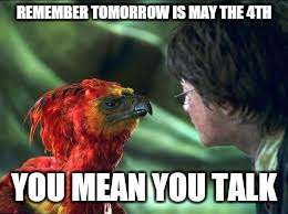 REMEMBER TOMORROW IS MAY THE 4TH YOU MEAN YOU TALK | made w/ Imgflip meme maker