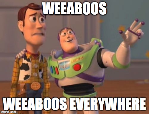 X, X Everywhere | WEEABOOS; WEEABOOS EVERYWHERE | image tagged in memes,x x everywhere | made w/ Imgflip meme maker