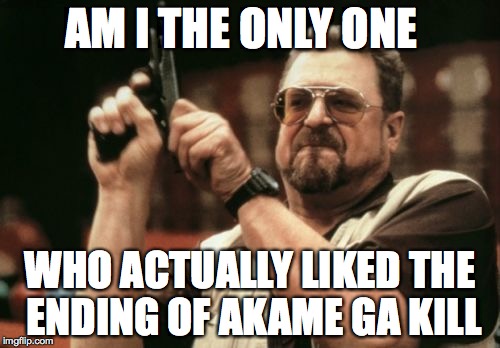 Am I The Only One Around Here | AM I THE ONLY ONE; WHO ACTUALLY LIKED THE ENDING OF AKAME GA KILL | image tagged in memes,am i the only one around here | made w/ Imgflip meme maker