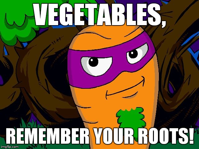 Troublesome Carrot Leader Guy | VEGETABLES, REMEMBER YOUR ROOTS! | image tagged in troublesome carrot leader guy | made w/ Imgflip meme maker