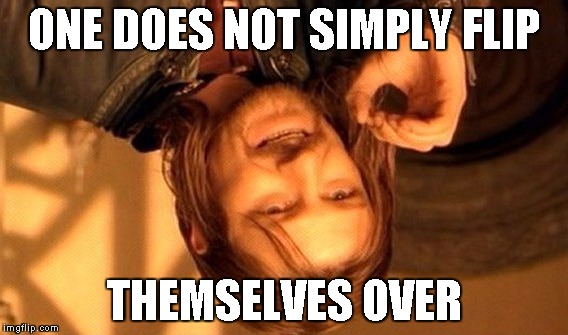 One Does Not Simply Meme | ONE DOES NOT SIMPLY FLIP; THEMSELVES OVER | image tagged in memes,one does not simply | made w/ Imgflip meme maker