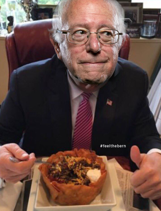 Taco Salad Bernie Blank Meme Template