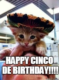 May 5 Birthday | HAPPY CINCO DE
BIRTHDAY!!!! | image tagged in cinco de mayo | made w/ Imgflip meme maker
