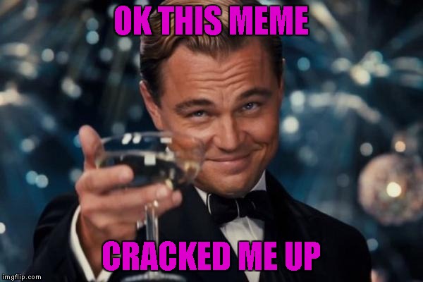 Leonardo Dicaprio Cheers Meme | OK THIS MEME CRACKED ME UP | image tagged in memes,leonardo dicaprio cheers | made w/ Imgflip meme maker