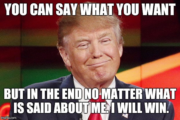 Donal Trump Face | YOU CAN SAY WHAT YOU WANT; BUT IN THE END NO MATTER WHAT IS SAID ABOUT ME. I WILL WIN. | image tagged in donal trump face | made w/ Imgflip meme maker