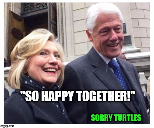 "So Happy Together!" (Sorry Turtles) | "SO HAPPY TOGETHER!"; SORRY TURTLES | image tagged in so happy together,meme,politics,political,bill and hillary,hillary clinton | made w/ Imgflip meme maker