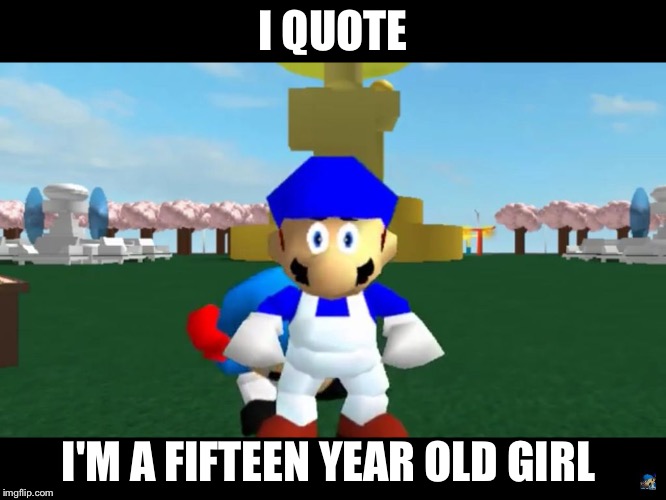 I QUOTE; I'M A FIFTEEN YEAR OLD GIRL | image tagged in smg4 | made w/ Imgflip meme maker