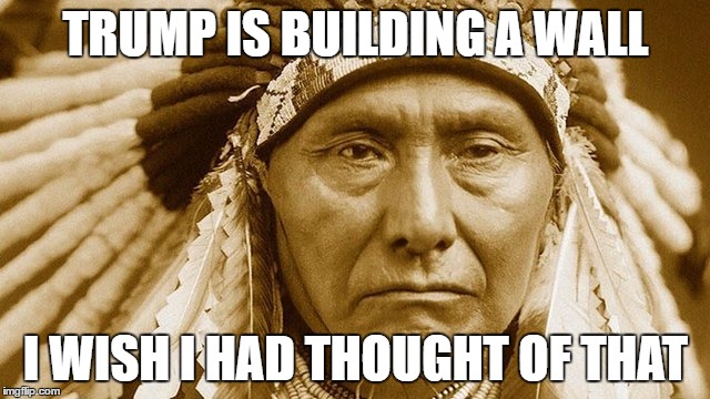 Trumps is an immigrant  | TRUMP IS BUILDING A WALL; I WISH I HAD THOUGHT OF THAT | image tagged in trump,president,race,america,native american,election 2016 | made w/ Imgflip meme maker