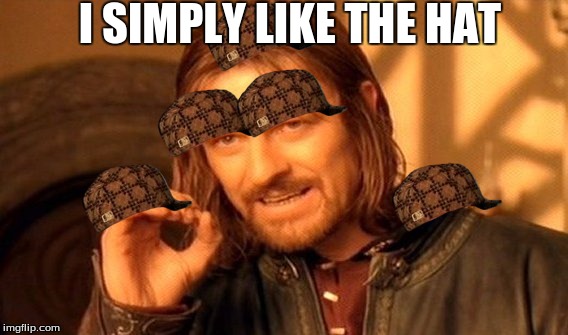 One Does Not Simply | I SIMPLY LIKE THE HAT | image tagged in memes,one does not simply,scumbag | made w/ Imgflip meme maker