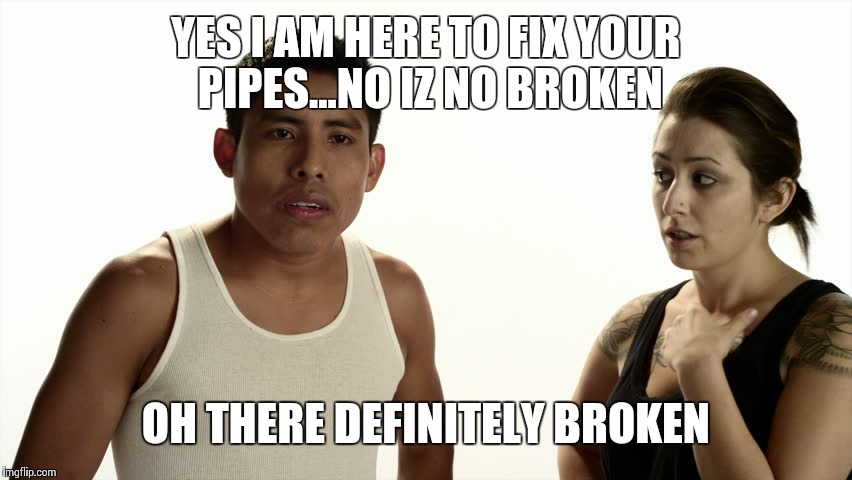 When your single and need some shit done around the house | YES I AM HERE TO FIX YOUR PIPES...NO IZ NO BROKEN; OH THERE DEFINITELY BROKEN | image tagged in memes | made w/ Imgflip meme maker