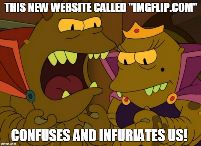 Angry Lrrr | THIS NEW WEBSITE CALLED "IMGFLIP.COM"; CONFUSES AND INFURIATES US! | image tagged in angry lrrr | made w/ Imgflip meme maker