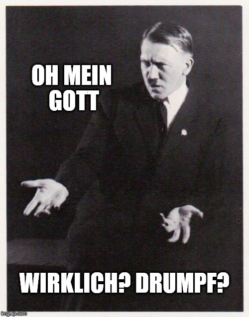 NAZIS  | OH MEIN GOTT; WIRKLICH? DRUMPF? | image tagged in hitler-dafuq,trump | made w/ Imgflip meme maker