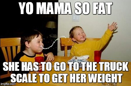 Yo Mamas So Fat | YO MAMA SO FAT; SHE HAS TO GO TO THE TRUCK SCALE TO GET HER WEIGHT | image tagged in memes,yo mamas so fat | made w/ Imgflip meme maker