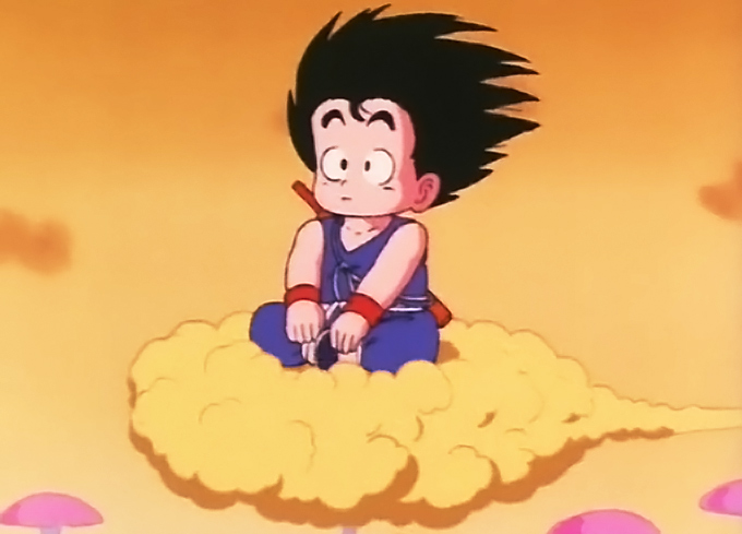 High Quality Goku on flying nimbus Blank Meme Template