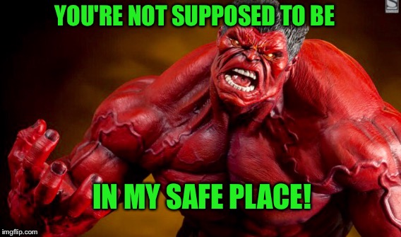 YOU'RE NOT SUPPOSED TO BE; IN MY SAFE PLACE! | image tagged in safe space | made w/ Imgflip meme maker