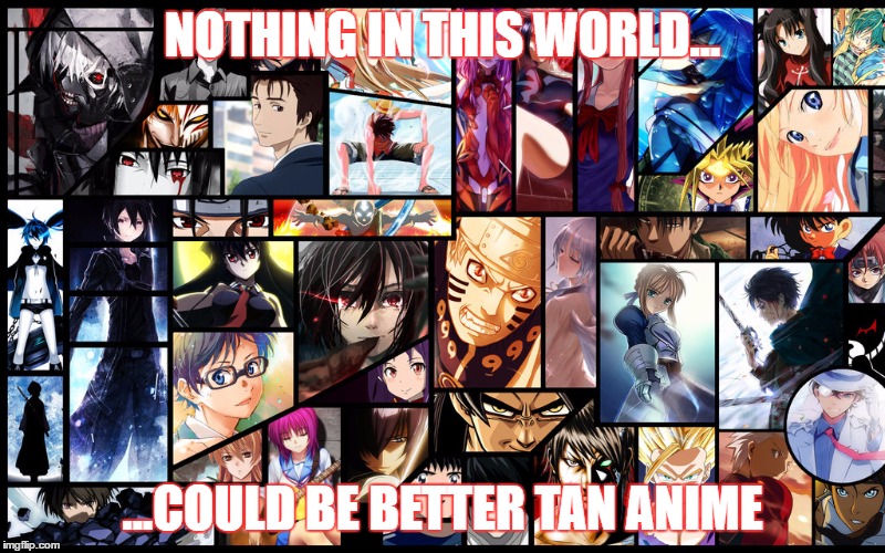 anime is life | NOTHING IN THIS WORLD... ...COULD BE BETTER TAN ANIME | image tagged in anime,awesomeness | made w/ Imgflip meme maker