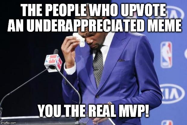 You The Real MVP 2 | THE PEOPLE WHO UPVOTE AN UNDERAPPRECIATED MEME; YOU THE REAL MVP! | image tagged in memes,you the real mvp 2 | made w/ Imgflip meme maker