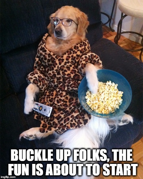 Popcorn | BUCKLE UP FOLKS, THE FUN IS ABOUT TO START | image tagged in popcorn | made w/ Imgflip meme maker