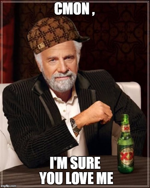 The Most Interesting Man In The World Meme | CMON , I'M SURE YOU LOVE ME | image tagged in memes,the most interesting man in the world,scumbag | made w/ Imgflip meme maker