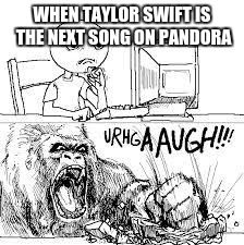 Star Wars The Force Awakens | WHEN TAYLOR SWIFT IS THE NEXT SONG ON PANDORA | image tagged in star wars the force awakens | made w/ Imgflip meme maker