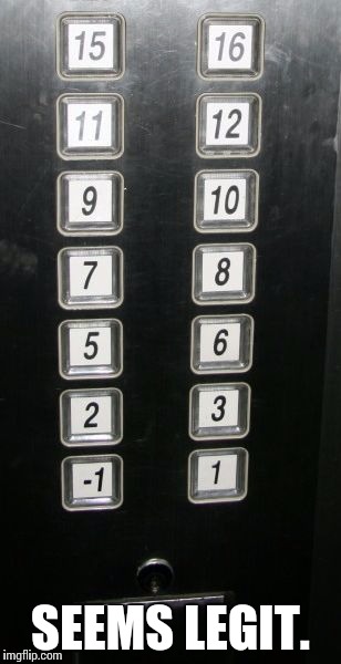 A little explanation: in a lot of Asian languages "4" is homophonous with "death" so they omit it from everything. And 13. | SEEMS LEGIT. | image tagged in elevator,paranoia,superstition,death,seems legit | made w/ Imgflip meme maker