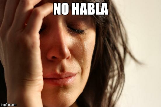 First World Problems Meme | NO HABLA | image tagged in memes,first world problems | made w/ Imgflip meme maker