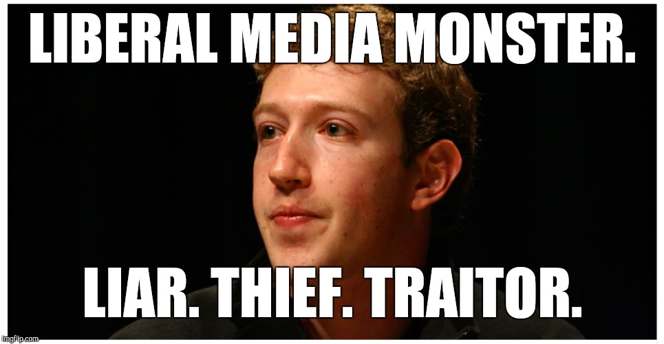 Trash. | LIBERAL MEDIA MONSTER. LIAR. THIEF. TRAITOR. | image tagged in mark zuckerberg,memes,seriously | made w/ Imgflip meme maker