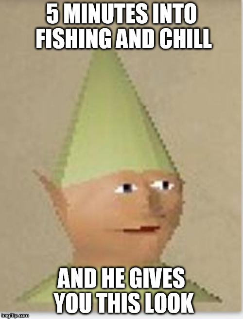 Gnome Child | 5 MINUTES INTO FISHING AND CHILL; AND HE GIVES YOU THIS LOOK | image tagged in gnome child | made w/ Imgflip meme maker