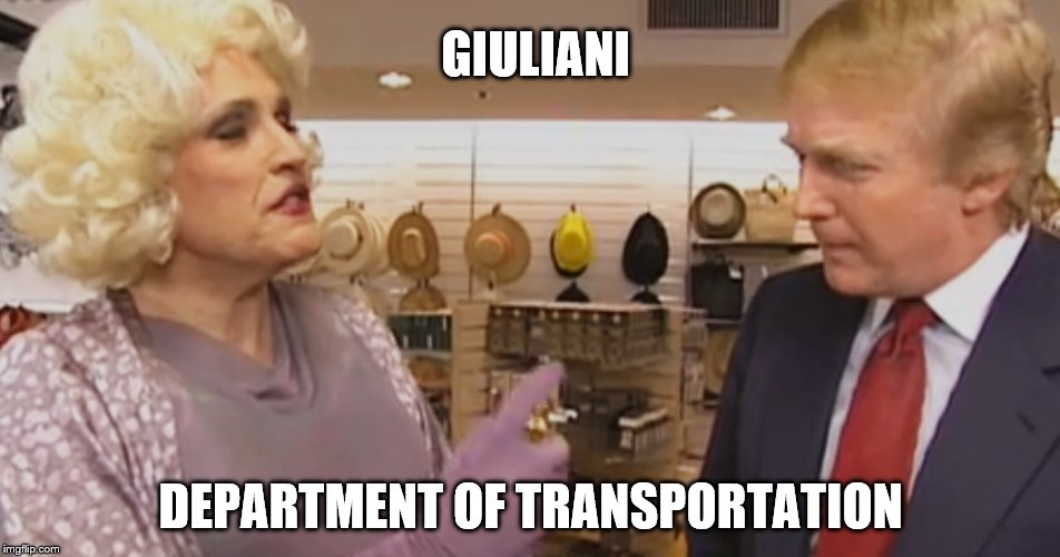  Giuliani Trump Department of Transportation | GIULIANI; DEPARTMENT OF TRANSPORTATION | image tagged in lgbt | made w/ Imgflip meme maker
