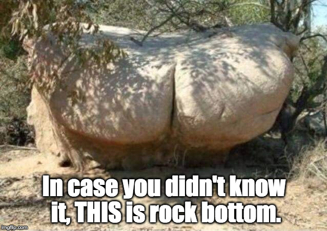 I've always wondered!! | In case you didn't know it, THIS is rock bottom. | image tagged in funny memes,rocks | made w/ Imgflip meme maker