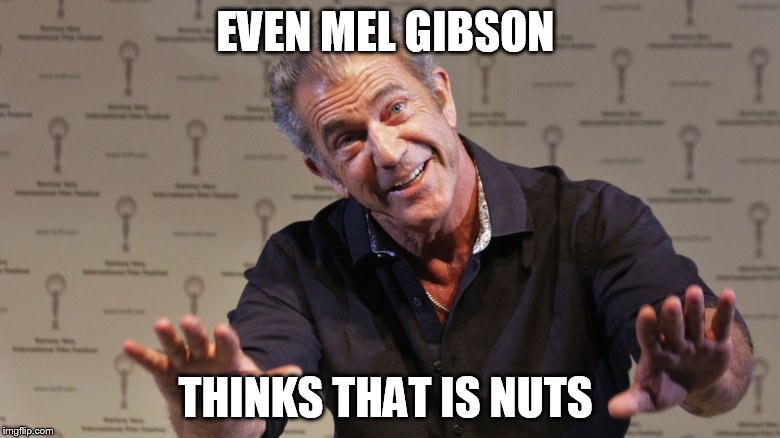MEL GIBSON | EVEN MEL GIBSON; THINKS THAT IS NUTS | image tagged in mel gibson,braveheart,mad max,movies,crazy,insane | made w/ Imgflip meme maker