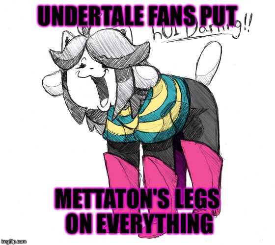 UNDERTALE FANS PUT; METTATON'S LEGS ON EVERYTHING | image tagged in legs,undertale | made w/ Imgflip meme maker