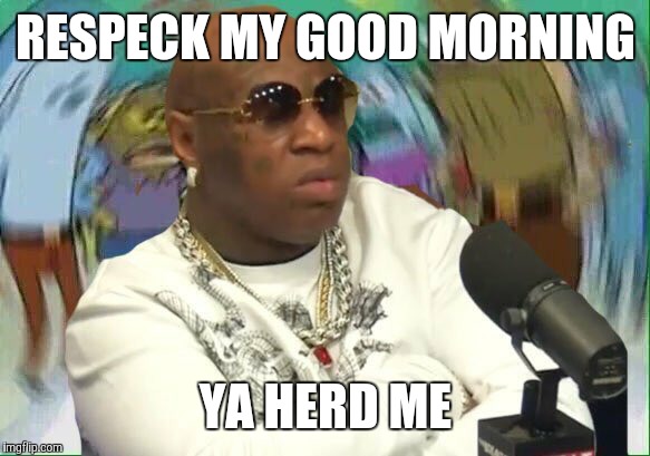 birdmannnn | RESPECK MY GOOD MORNING; YA HERD ME | image tagged in birdmannnn | made w/ Imgflip meme maker