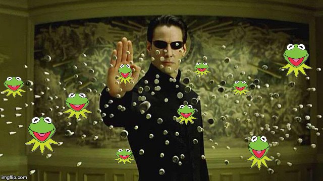 Mr. 'Neo' Anderson can deal with the 'Machines' 'Kermits' | image tagged in mr 'neo' anderson,memes,kermit the frog,snitch,matrix morpheus,baby godfather | made w/ Imgflip meme maker