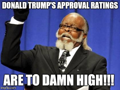Too Damn High | DONALD TRUMP'S APPROVAL RATINGS; ARE TO DAMN HIGH!!! | image tagged in memes,too damn high | made w/ Imgflip meme maker