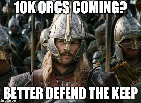 10K ORCS COMING? BETTER DEFEND THE KEEP | made w/ Imgflip meme maker