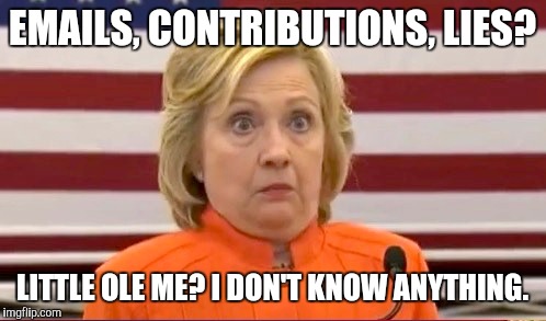 lost | EMAILS, CONTRIBUTIONS, LIES? LITTLE OLE ME? I DON'T KNOW ANYTHING. | image tagged in lost | made w/ Imgflip meme maker