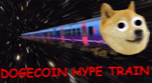 Dogecoin hype train Blank Meme Template