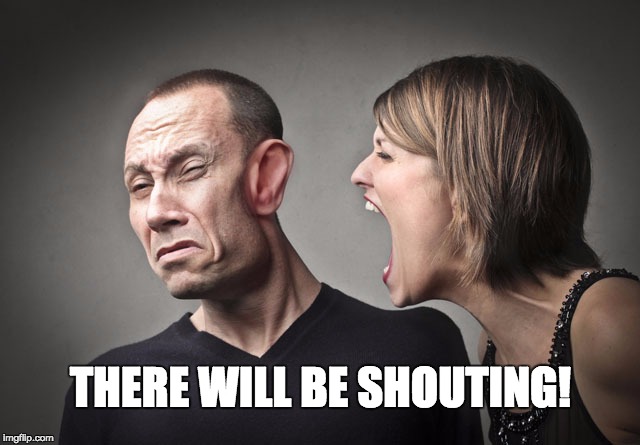 I'm Just Sayin' ... | THERE WILL BE SHOUTING! | image tagged in shouting,angry woman,women's rights,what did you call me,speak up | made w/ Imgflip meme maker