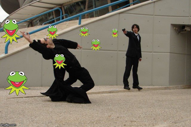 Mr. 'Neo' Anderson is assaulted by an agent of the 'Machines' | image tagged in mr 'neo' anderson,memes,matrix morpheus,kermit the frog,baby godfather,snitch | made w/ Imgflip meme maker