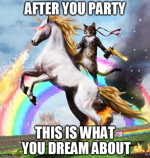 Welcome To The Internets Meme | AFTER YOU PARTY; THIS IS WHAT YOU DREAM ABOUT | image tagged in memes,welcome to the internets | made w/ Imgflip meme maker