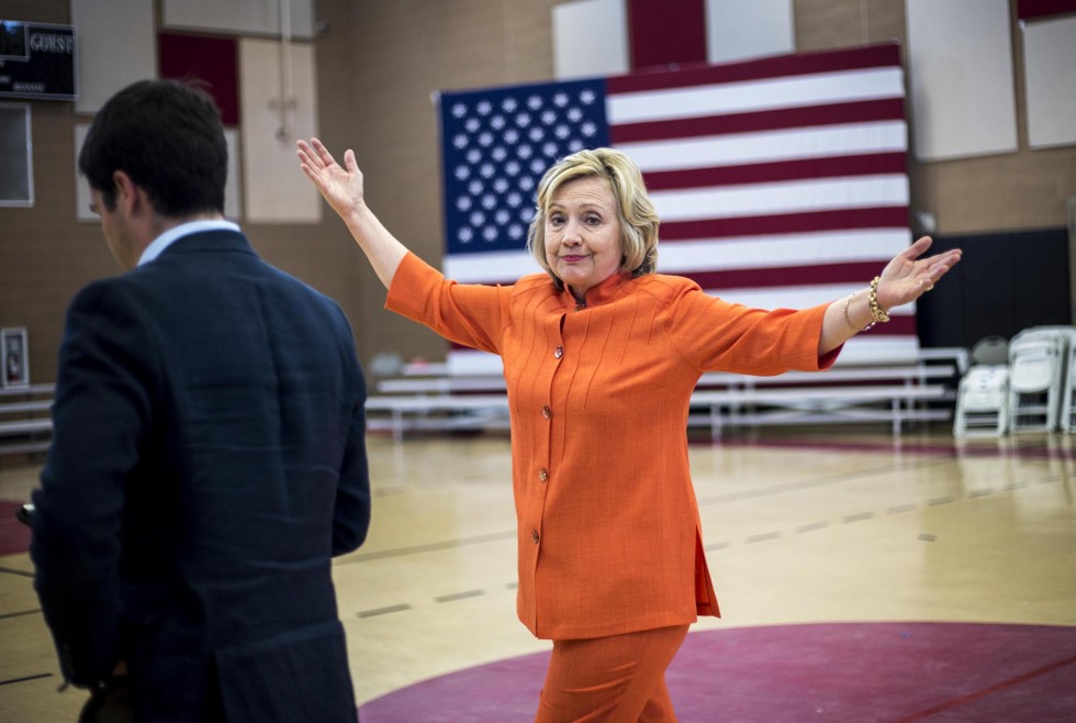 Hillary Clinton in Orange Blank Meme Template