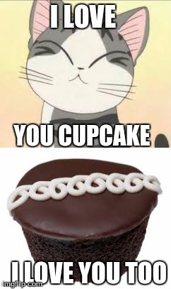Cupcakes, they love you too | I LOVE; YOU CUPCAKE; I LOVE YOU TOO | image tagged in cupcakes,food love | made w/ Imgflip meme maker